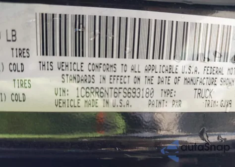 2015 Ram 1500 Laramie from USA, damaged, VIN 1C6RR6NT6FS693180